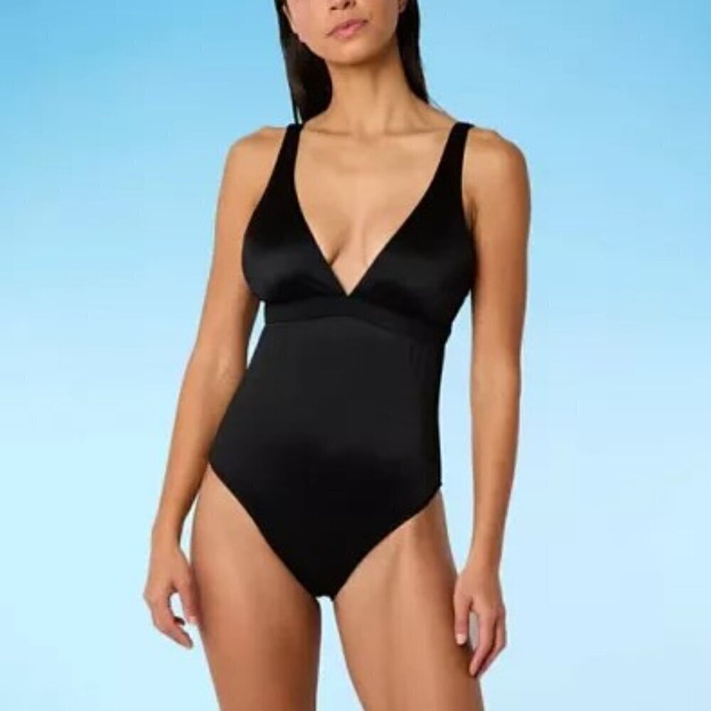 Mynah - Stylish Black One Piece Swimsuit with Tie​​​​​​